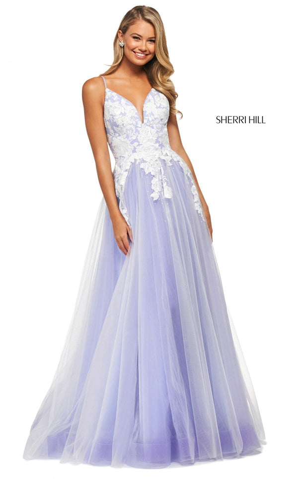 Sherri Hill 53730 Lilac-Ivory