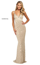 Sherri Hill 53813 Nude/Silver
