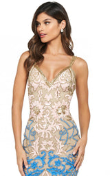 Sherri Hill 53895 Nude-Pink-Blue