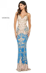 Sherri Hill 53895 Nude-Pink-Blue
