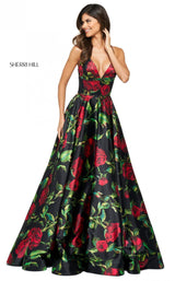 Sherri Hill 53896 Black-Red-Print