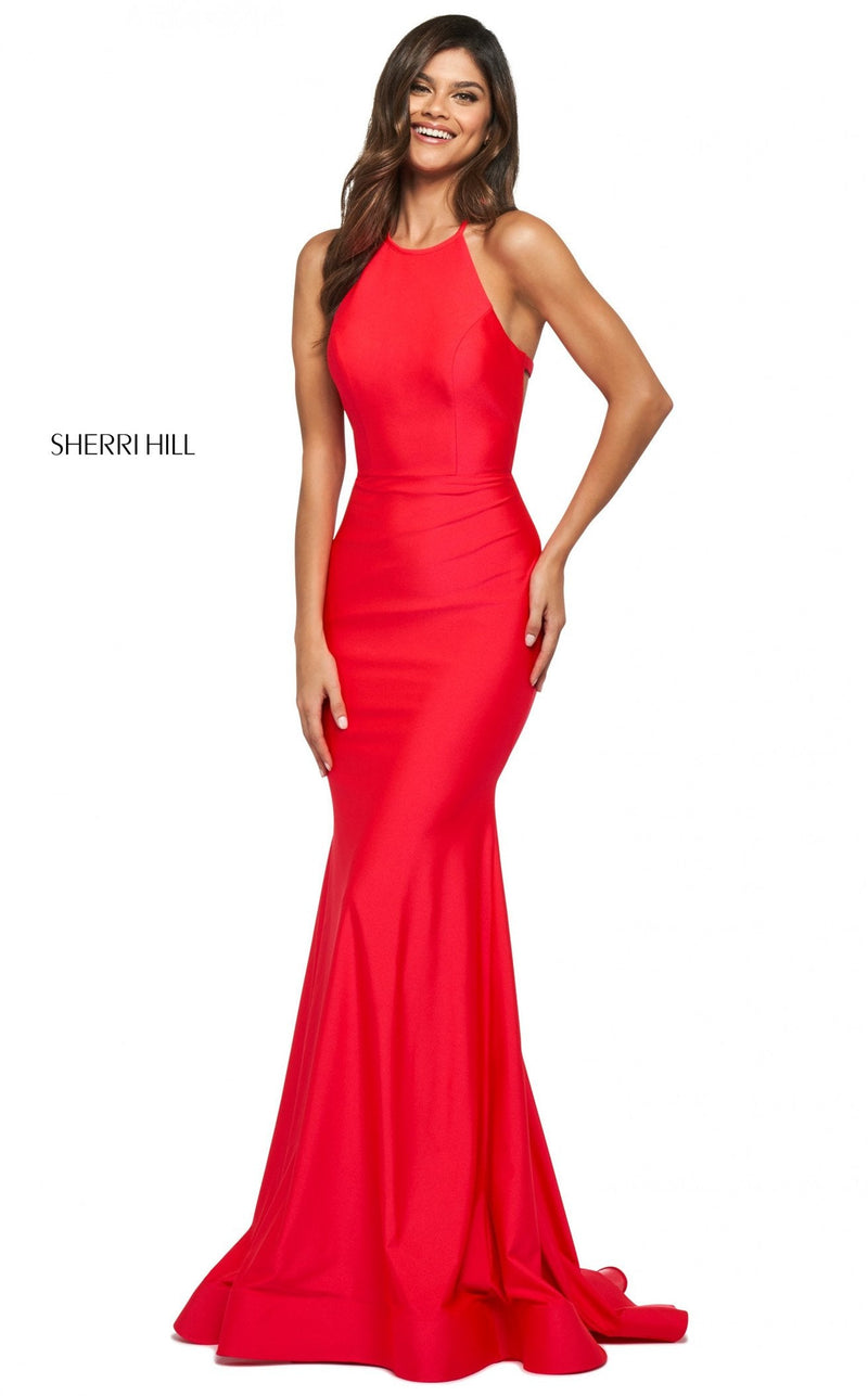 Sherri Hill 53907CL Dark-Coral