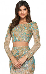 Sherri Hill 53916 Gold-Lt-Blue