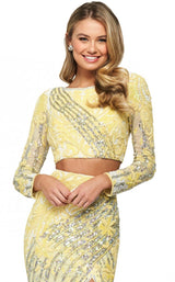 Sherri Hill 53916 Yellow-Ivory-Silver