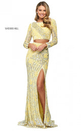 Sherri Hill 53916 Yellow-Ivory-Silver