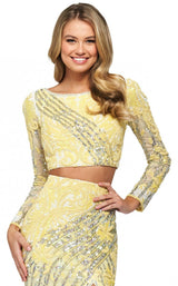 Sherri Hill 53916 Yellow-Ivory-Silver
