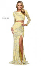 Sherri Hill 53916 Yellow-Ivory-Silver