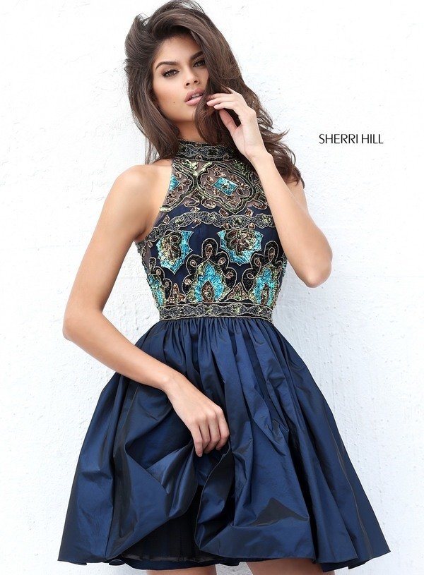 Sherri Hill 50706 Navy/Multi