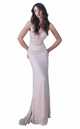 Sherri Hill 50860 Nude/Silver