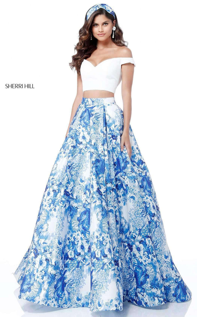 Sherri Hill 51680 Ivory/Blue