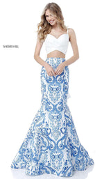 Sherri Hill 51681 Ivory/Blue