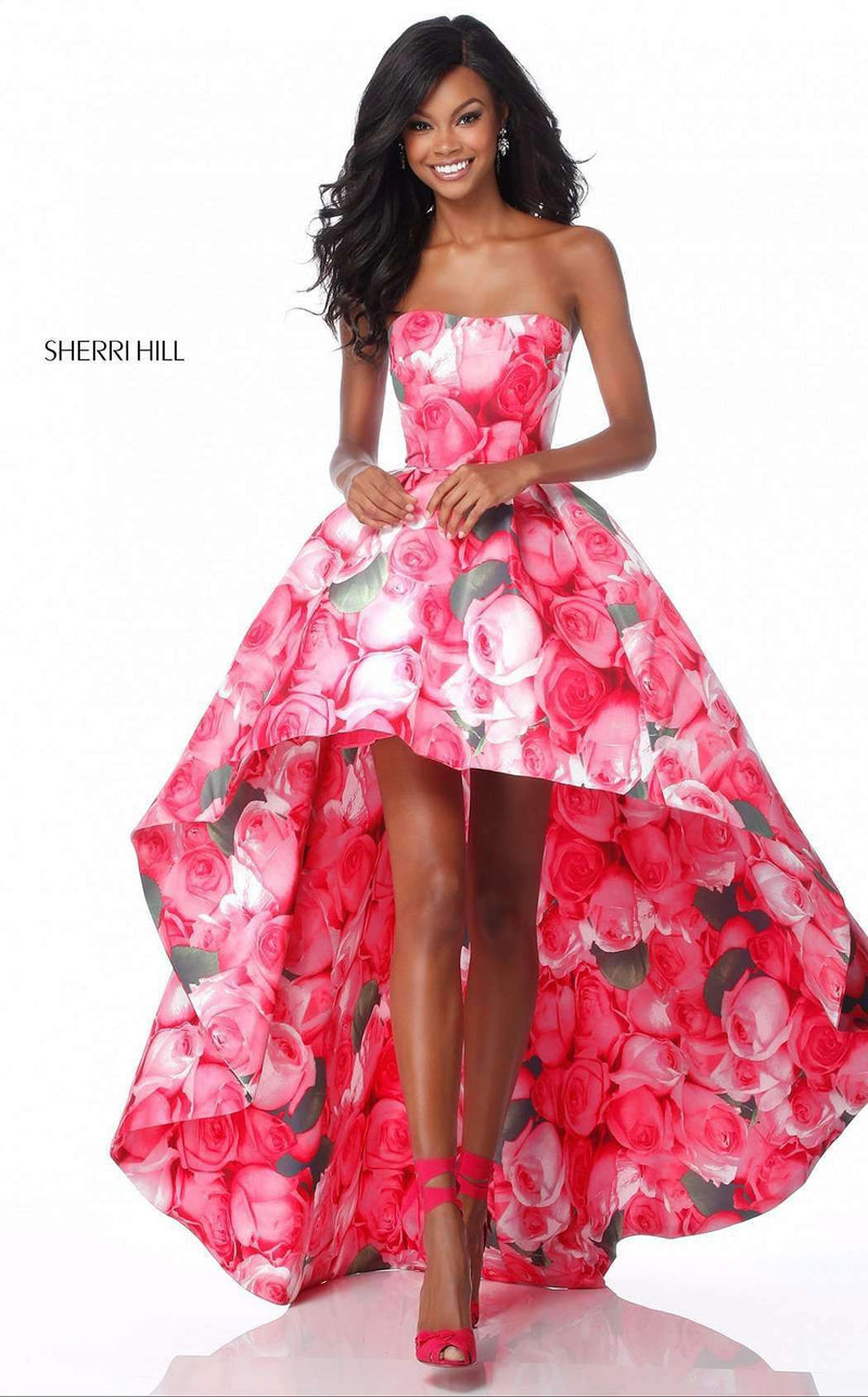 Sherri Hill 51791 Pink Print