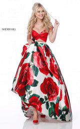 Sherri Hill 51815 Red Print