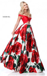 Sherri Hill 51815 Red Print