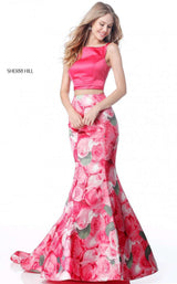 Sherri Hill 51848 Pink Print