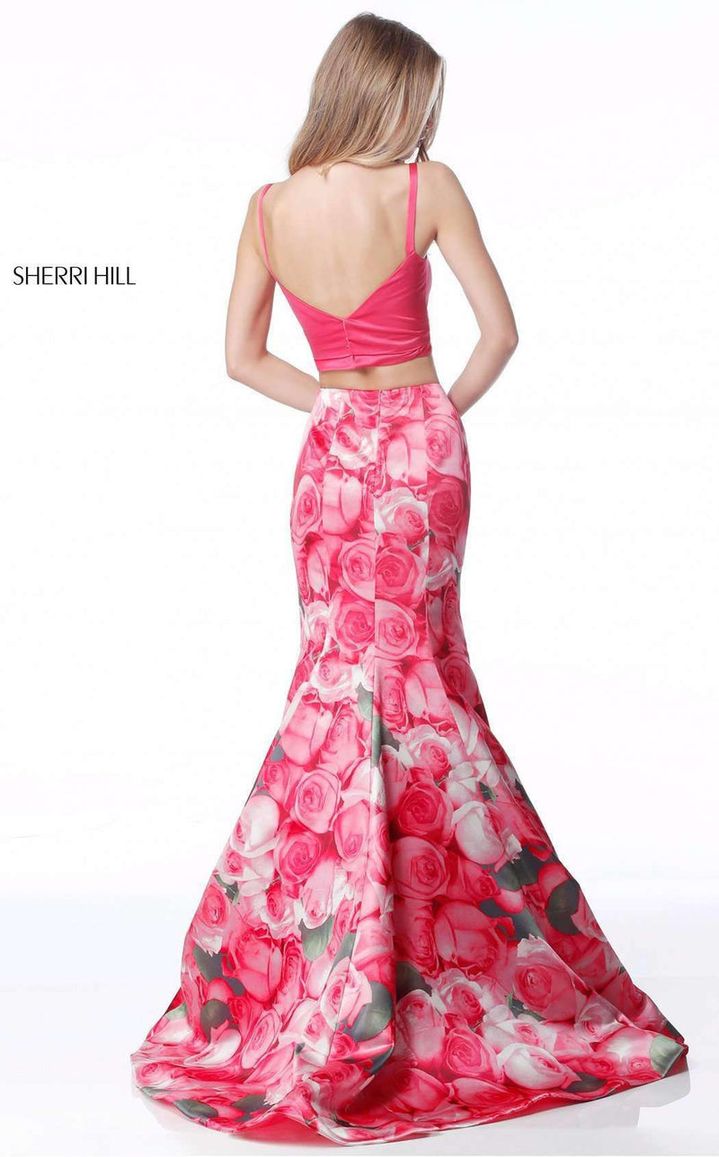 Sherri Hill 51848 Pink Print