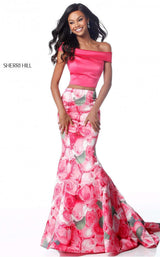 Sherri Hill 51849 Pink Print