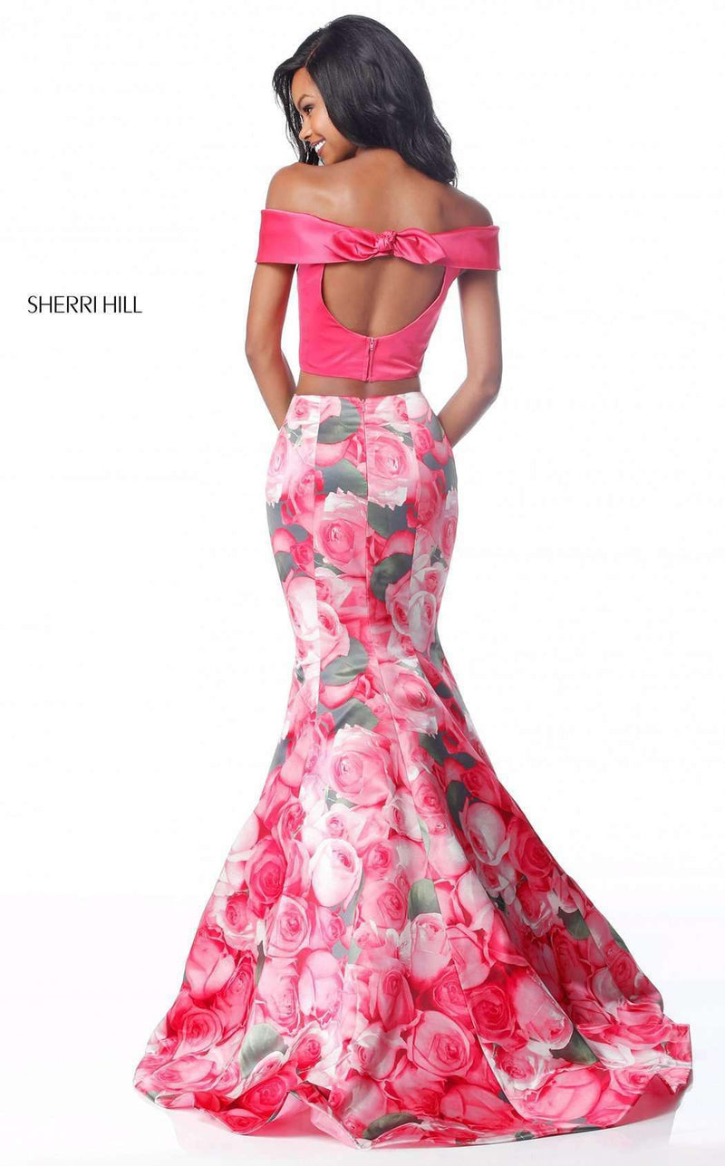 Sherri Hill 51849 Pink Print