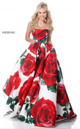 Sherri Hill 51926 Red Print