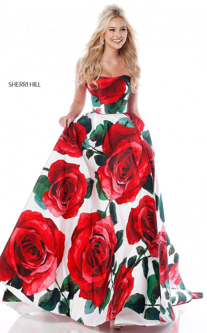 Sherri Hill 51926 Red Print