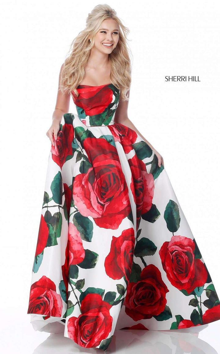 Sherri Hill 51926 Red Print