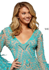 Sherri Hill 52307 Nude-Turquoise