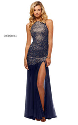 Sherri Hill 52520 Navy-Blush