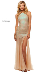 Sherri Hill 52520 Nude/Silver