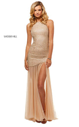 Sherri Hill 52520 Nude/Silver