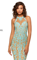 Sherri Hill 52527 Nude/Aqua