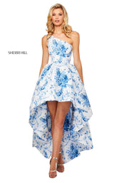 Sherri Hill 52530 Ivory-Blue-Print