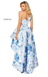 Sherri Hill 52530 Ivory-Blue-Print