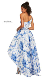 Sherri Hill 52530 Ivory-Blue-Print