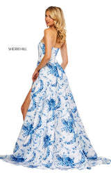 Sherri Hill 52532 Ivory-Blue-Print