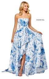Sherri Hill 52532 Ivory-Blue-Print