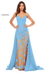 Sherri Hill 52538 Nude-Light-Blue