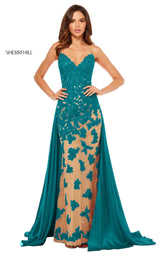 Sherri Hill 52538 Nude-Teal