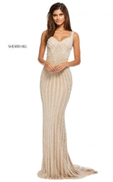 Sherri Hill 52563 Nude/Silver
