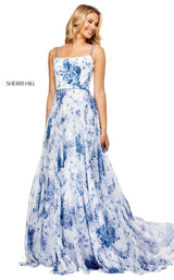 Sherri Hill 52621 Ivory-Blue-Print
