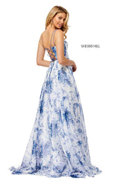 Sherri Hill 52621 Ivory-Blue-Print