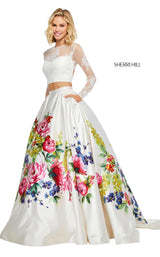 Sherri Hill 52625 Ivory Print