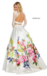 Sherri Hill 52625 Ivory Print