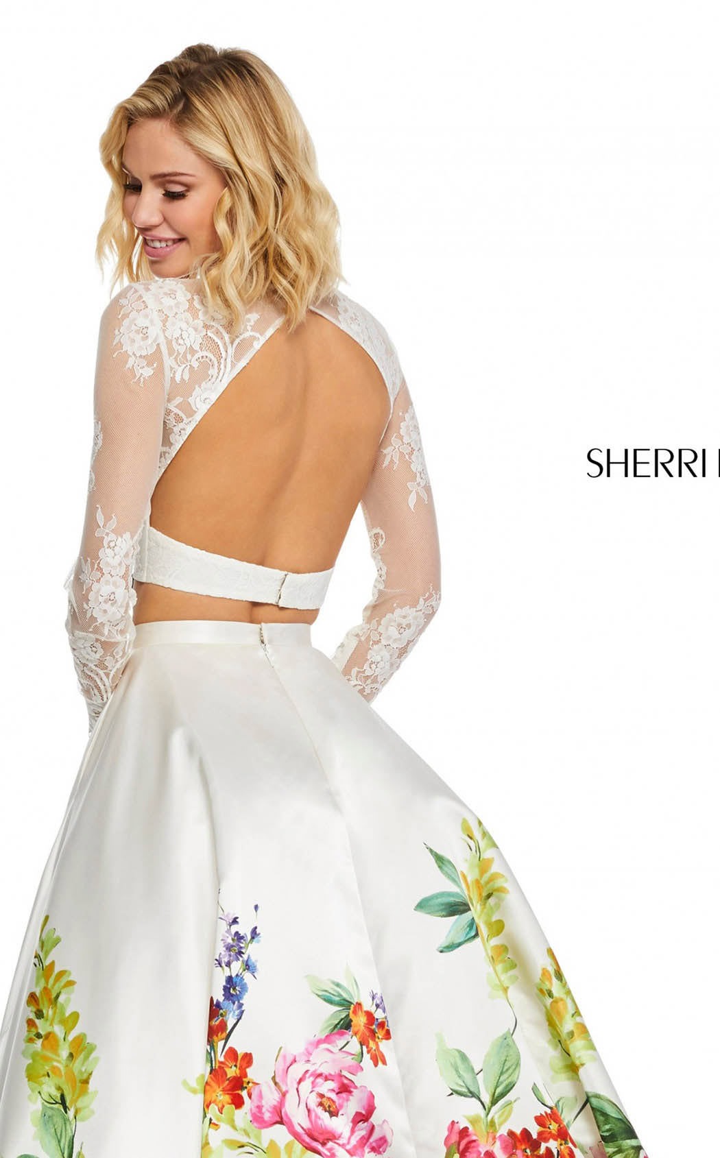 Sherri Hill 52625 Ivory Print
