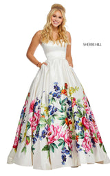 Sherri Hill 52626 Ivory Print