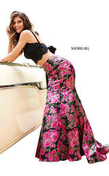 Sherri Hill 52628 Black Print