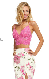 Sherri Hill 52635 Candy-Pink-Ivory-Print