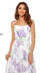 Sherri Hill 52636 Ivory-Lilac-Print