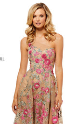 Sherri Hill 52658 Nude/Fuchsia