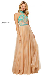 Sherri Hill 52662 Nude/Aqua