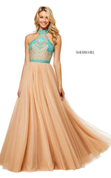 Sherri Hill 52662 Nude/Aqua